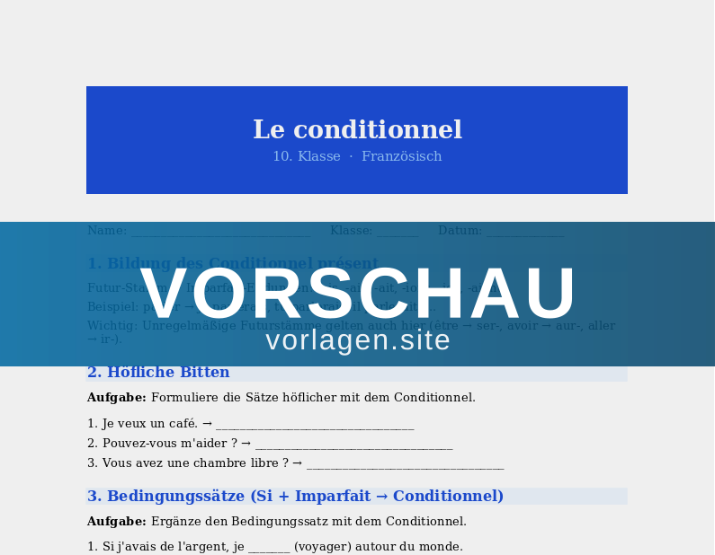 Le conditionnel – Höflichkeit und Irrealis