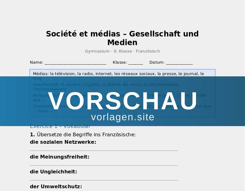 Société et médias – Gesellschaft und Medien