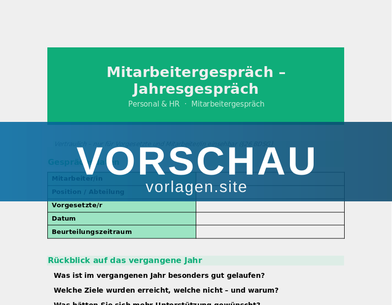 Jahresgespräch – Vorlage