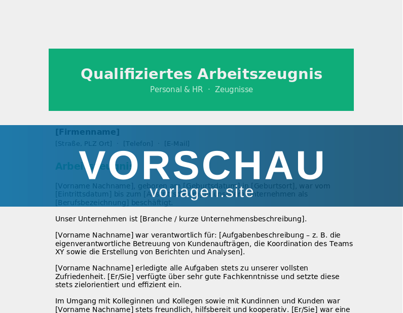 Arbeitszeugnis – qualifiziert