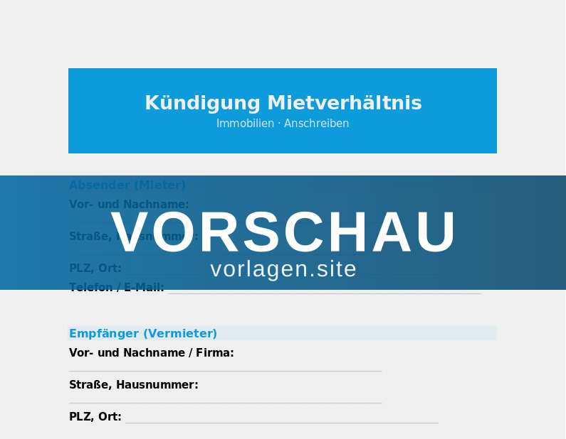 Kündigung Mietverhältnis – Mieter