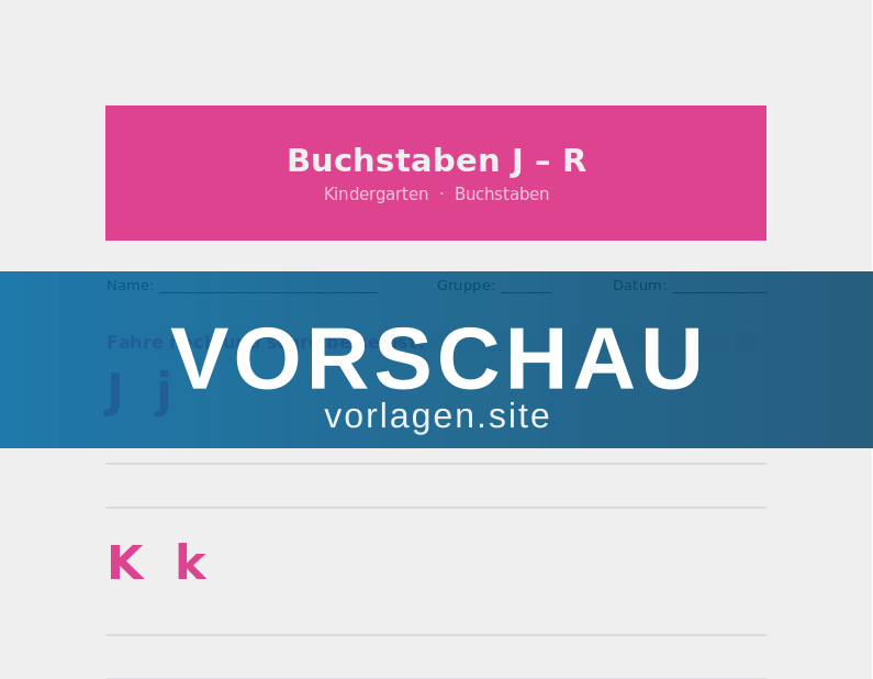 Buchstaben J–R nachspuren