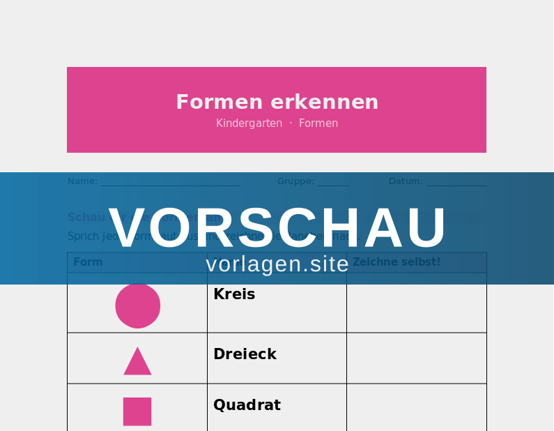 Formen erkennen und benennen