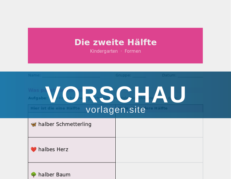 Symmetrie – die zweite Hälfte