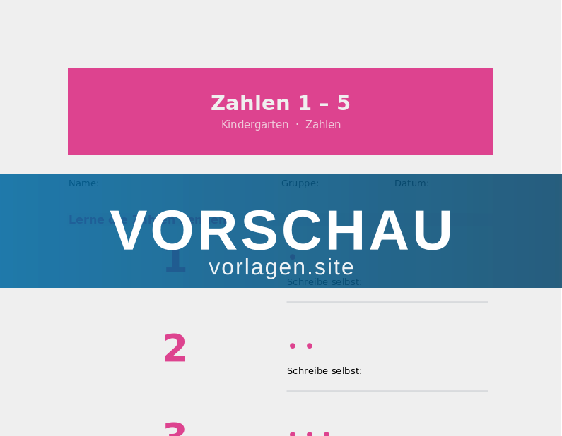 Zahlen 1–5 kennenlernen