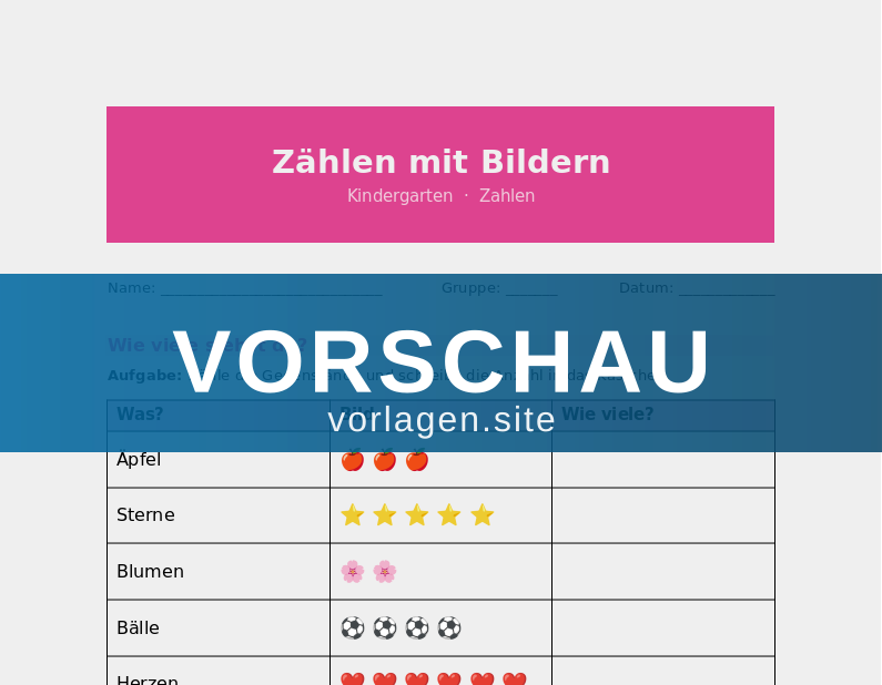 Zählen mit Bildern