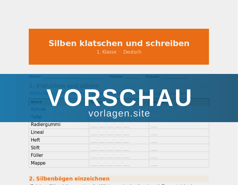 Silben klatschen und schreiben