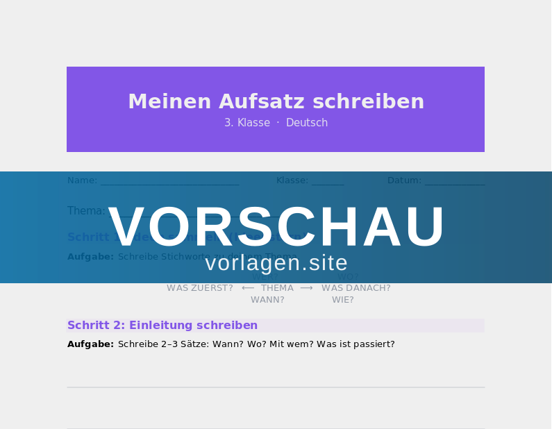 Aufsatz schreiben – Vorlage