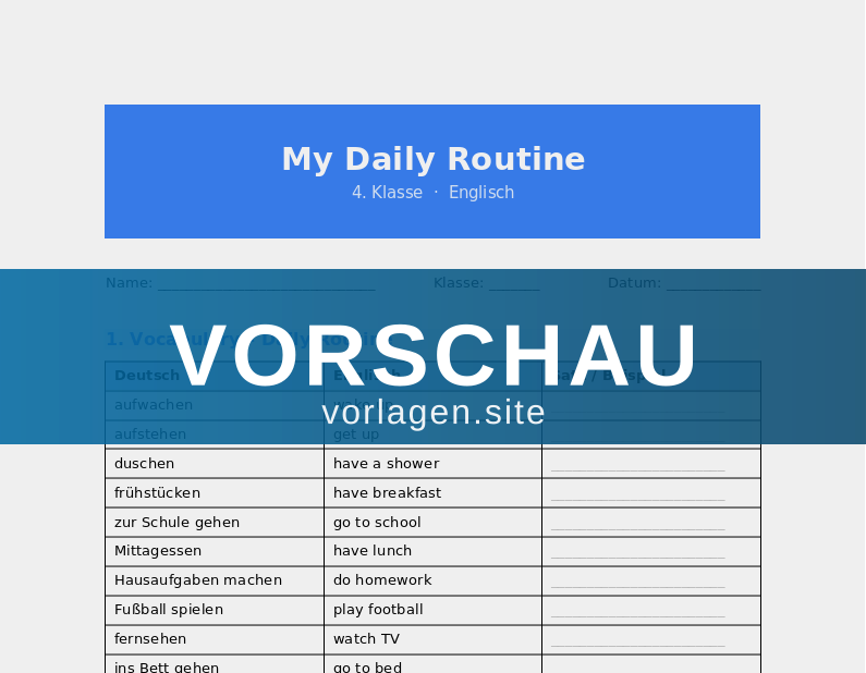 My Daily Routine – Present Simple