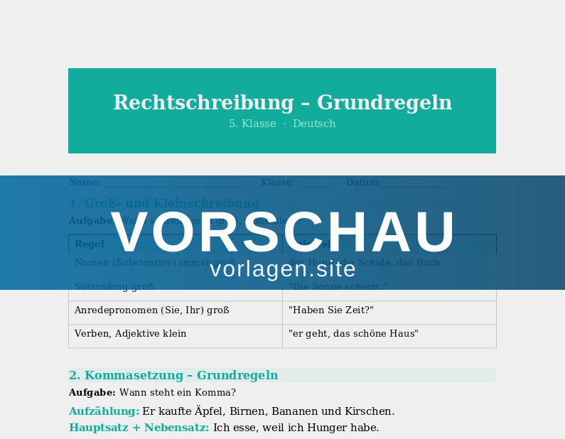 Rechtschreibung – Groß- und Kleinschreibung