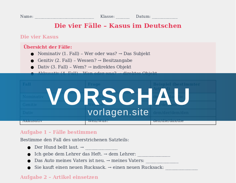 Pronomen und Kasus – Fälle bestimmen