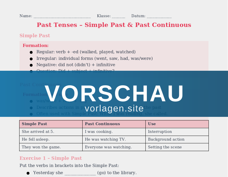 Simple Past – Regular and Irregular Verbs