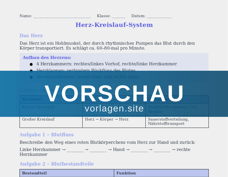 Blut und Kreislaufsystem