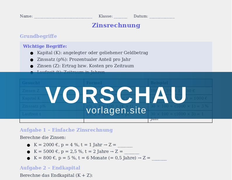 Prozent- und Zinsrechnung