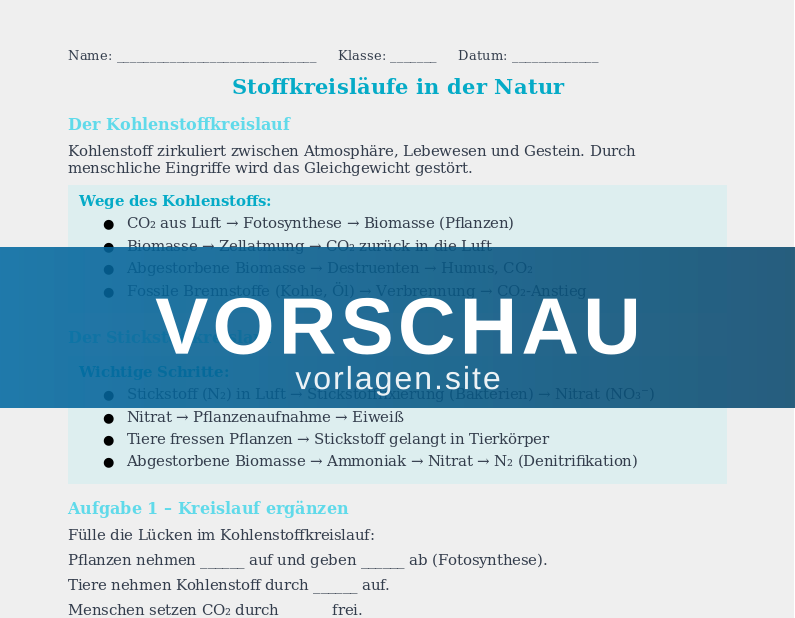 Ökosysteme und Stoffkreisläufe