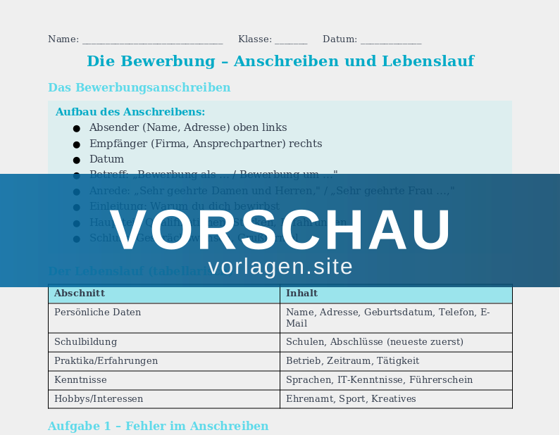 Bewerbungsschreiben verfassen