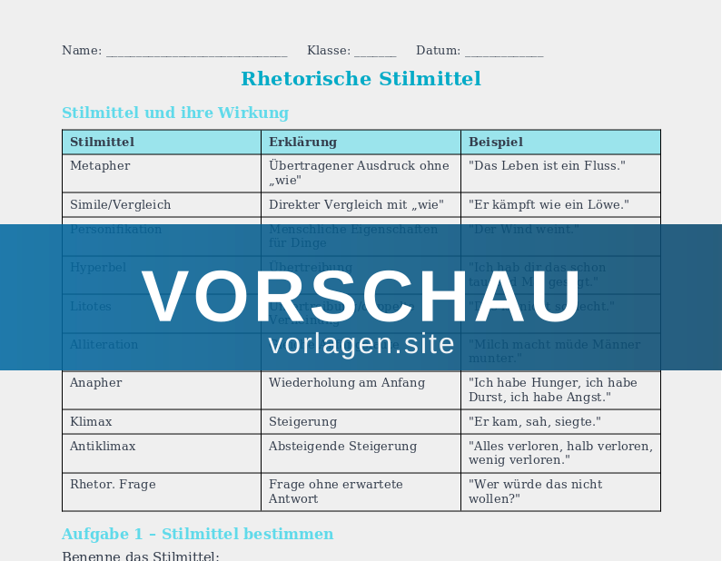 Sprachliche Mittel – Stilmittel und ihre Wirkung