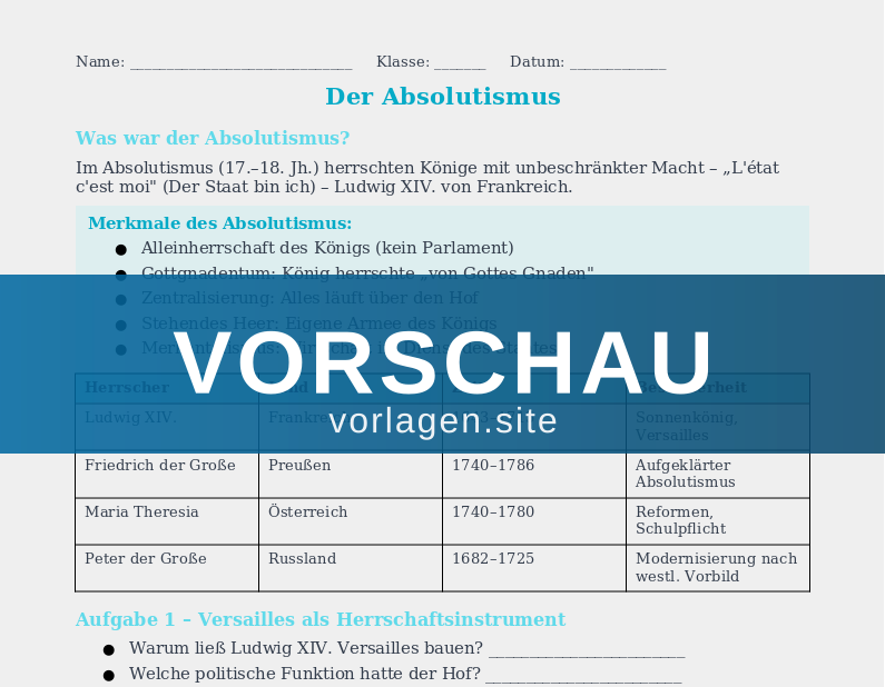 Absolutismus – Ludwig XIV.