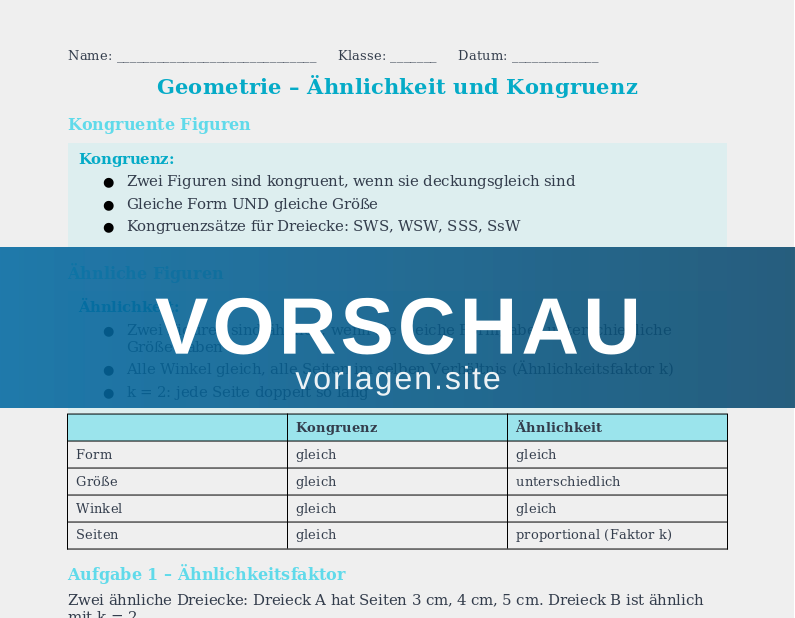 Geometrie – Flächen und Winkel