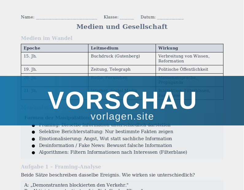 Medien und Manipulation – Kritisch lesen