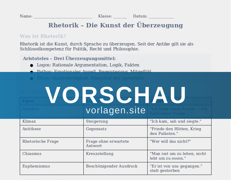 Rhetorik – Sprache und Wirkung