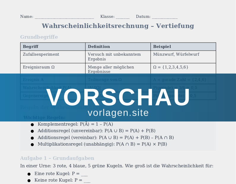 Wahrscheinlichkeitsrechnung