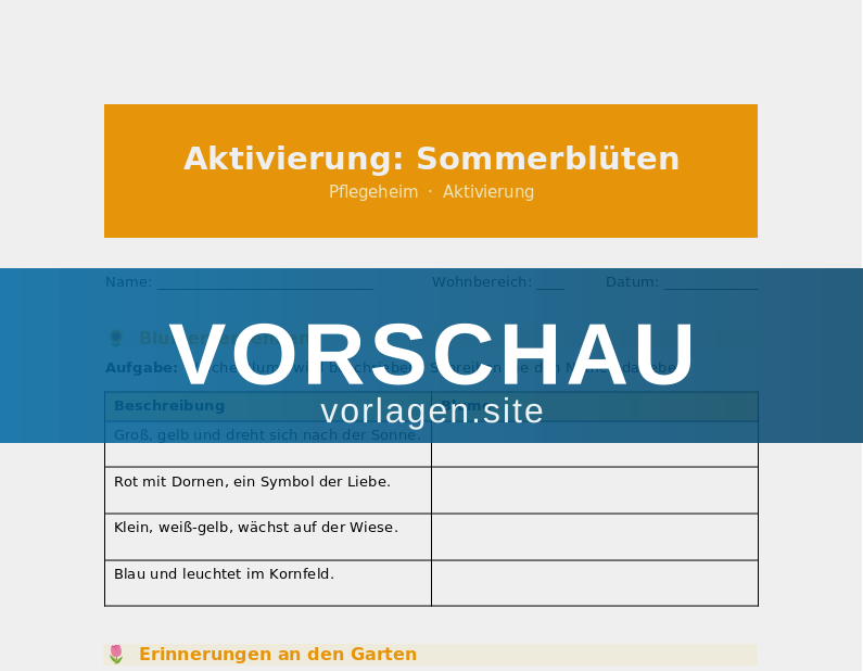 Aktivierung: Sommerblüten