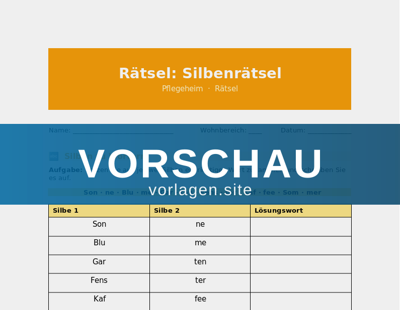 Rätsel: Silbenrätsel