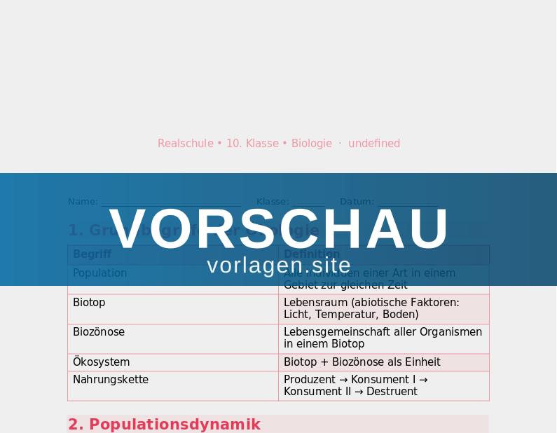 Ökologie – Populationsdynamik