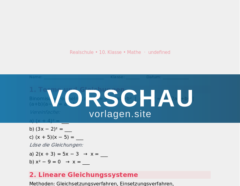 Prüfungsvorbereitung Mathe