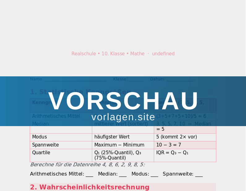 Statistik und Wahrscheinlichkeit