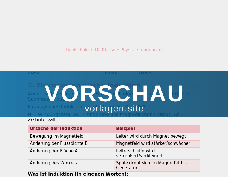 Elektrodynamik – Generatoren und Transformatoren