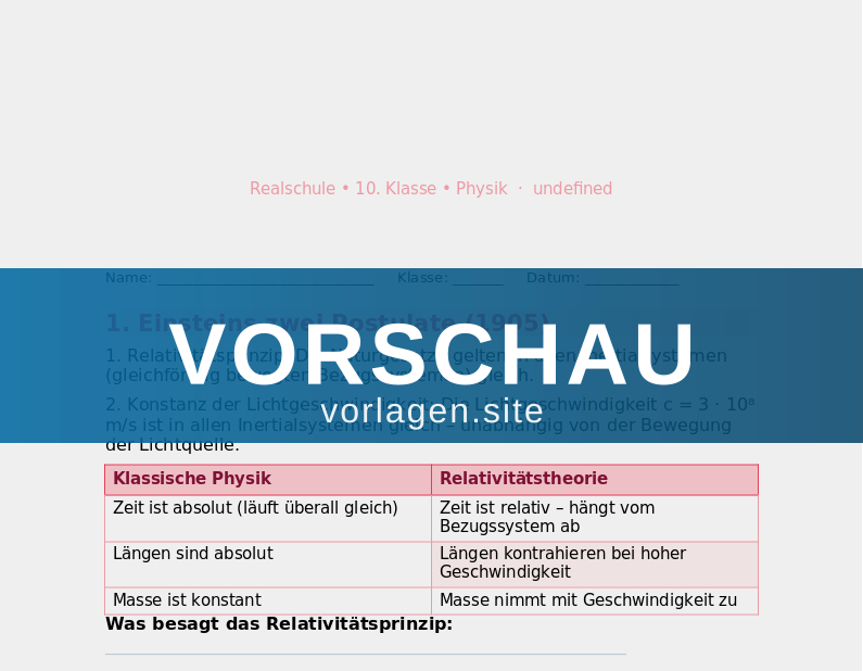 Spezielle Relativitätstheorie