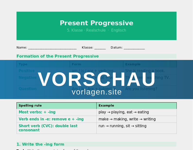 Present Progressive – Was passiert gerade?