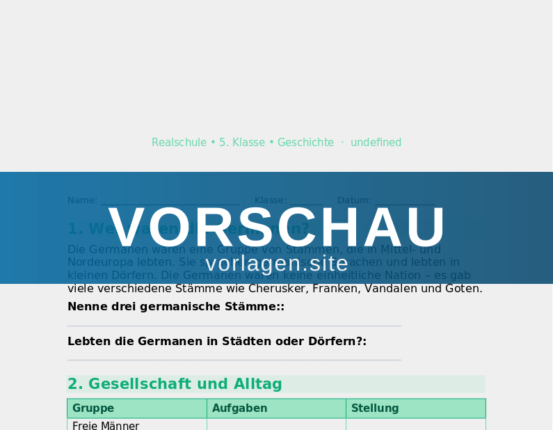 Die Germanen – Lebensweise und Kultur