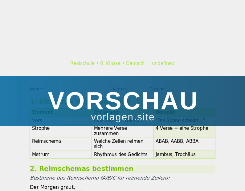 Gedichte – Analyse und eigenes Schreiben