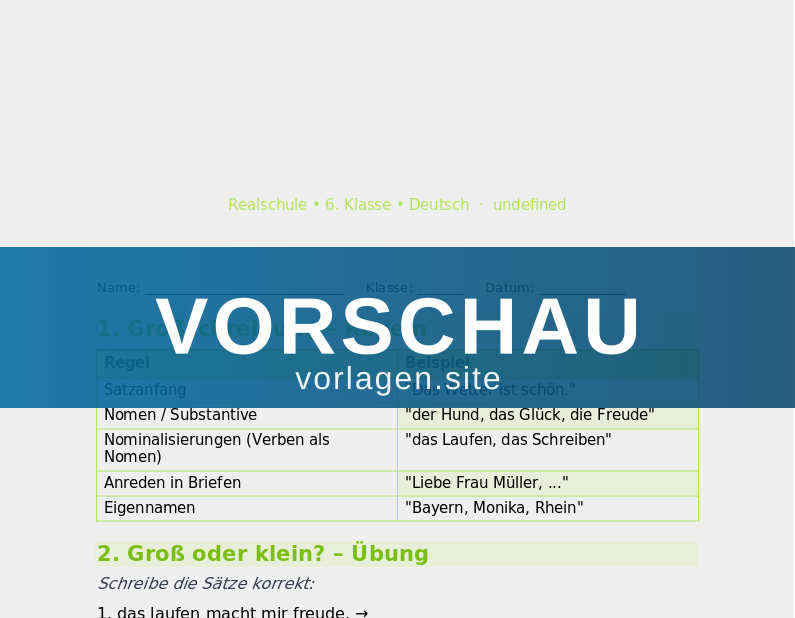 Rechtschreibung – Groß- und Kleinschreibung, Komma