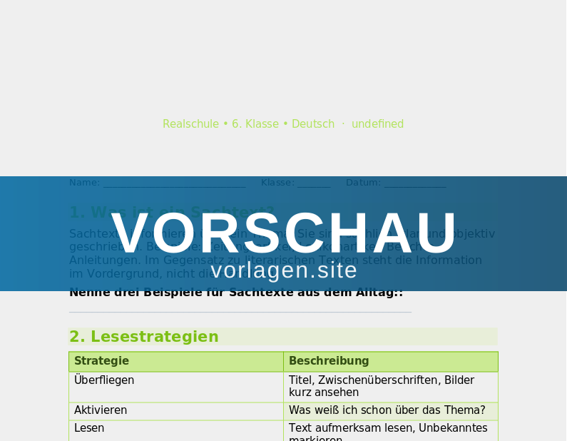 Sachtexte lesen und verstehen