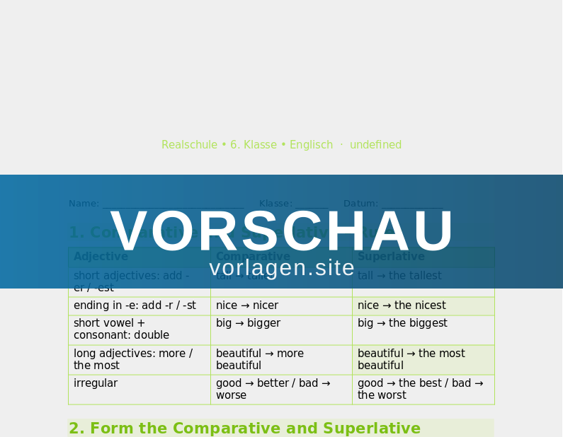 Comparing – Adjectives and Comparatives