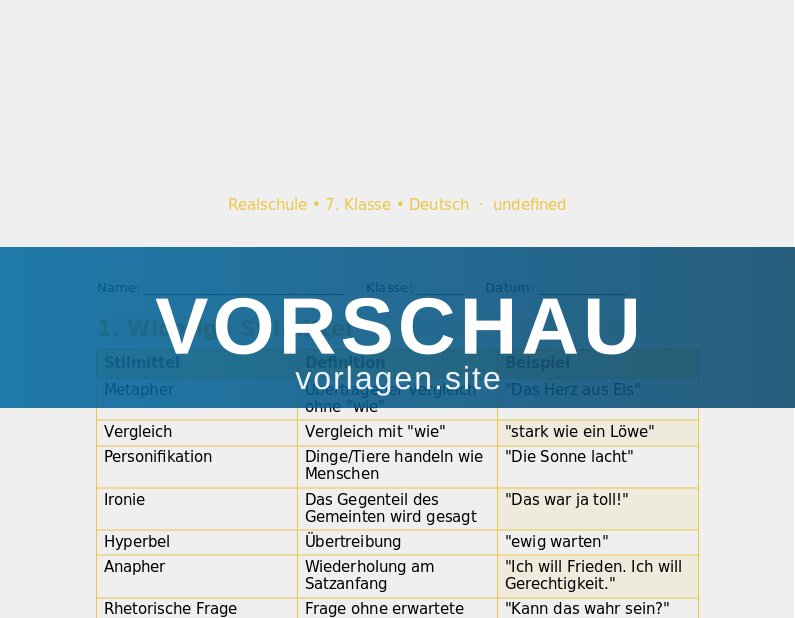 Sprachanalyse – Stilmittel und Rhetorik