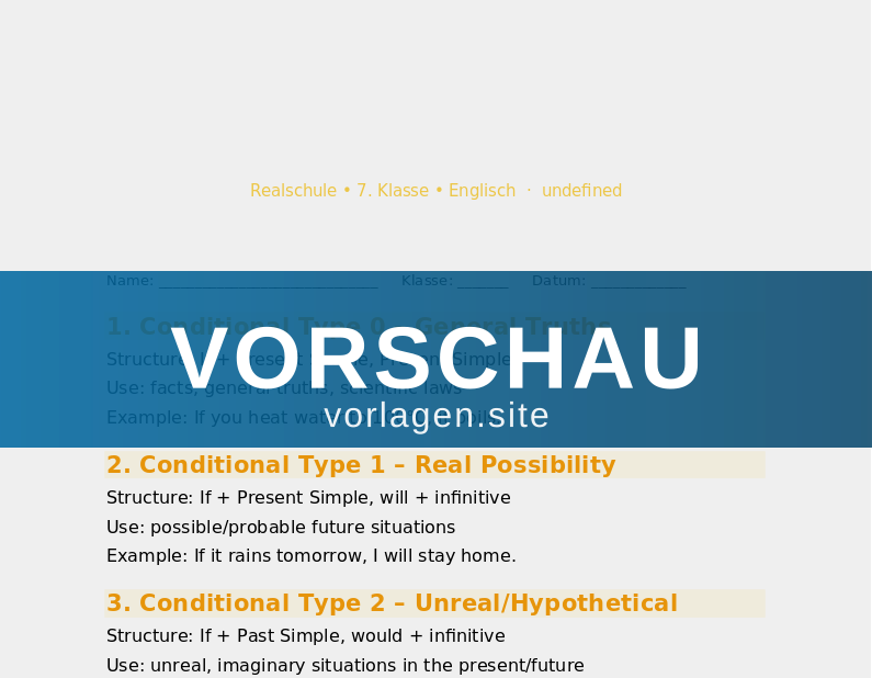 Conditional Sentences – If-Clauses