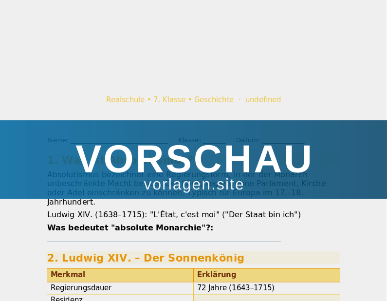 Absolutismus und die Entstehung des Staates