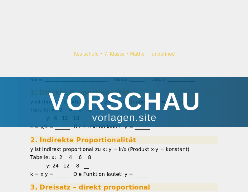 Proportionen und Dreisatz