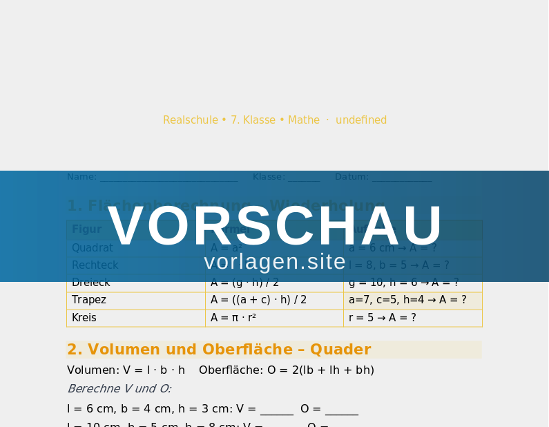 Flächen- und Körperberechnung