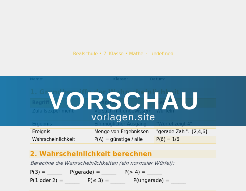 Wahrscheinlichkeit und Statistik