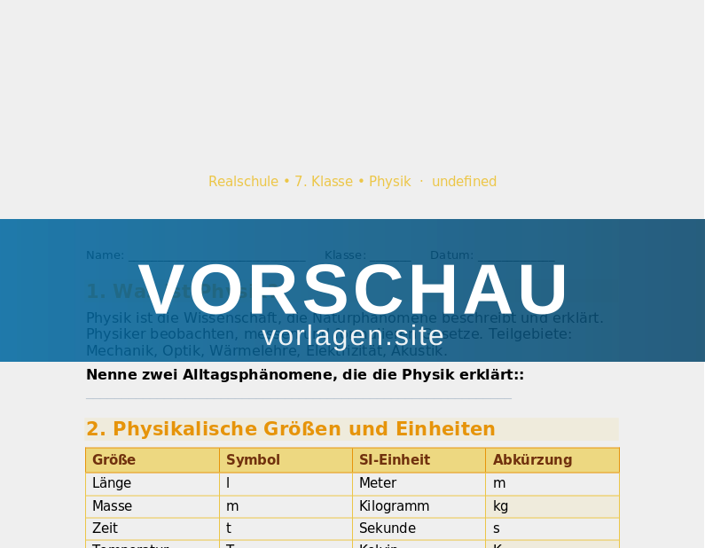 Einführung in die Physik – Größen und Einheiten