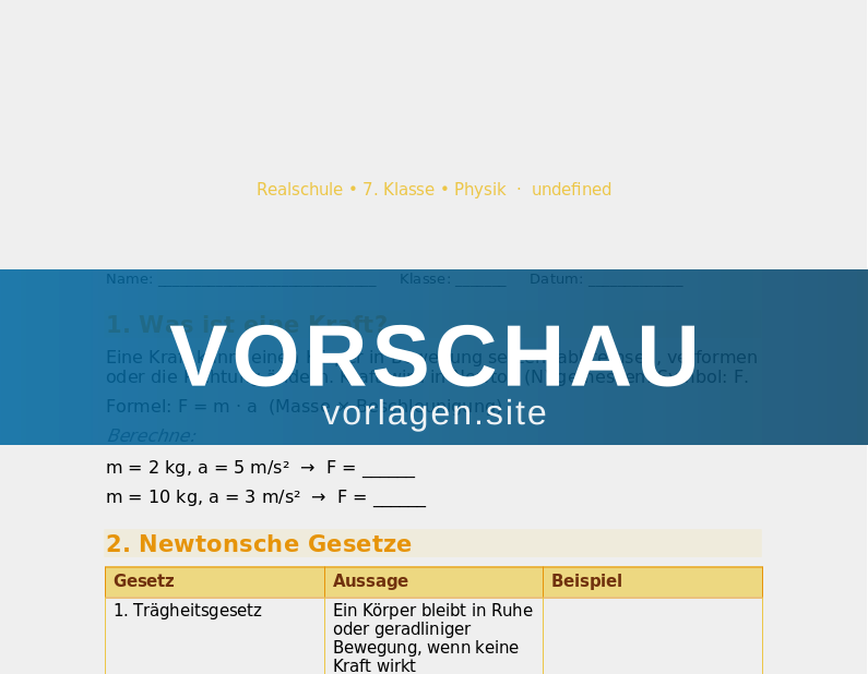 Mechanik – Kraft und Bewegung