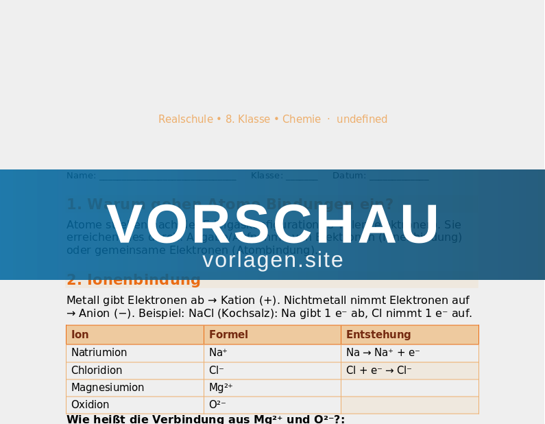 Chemische Bindungen
