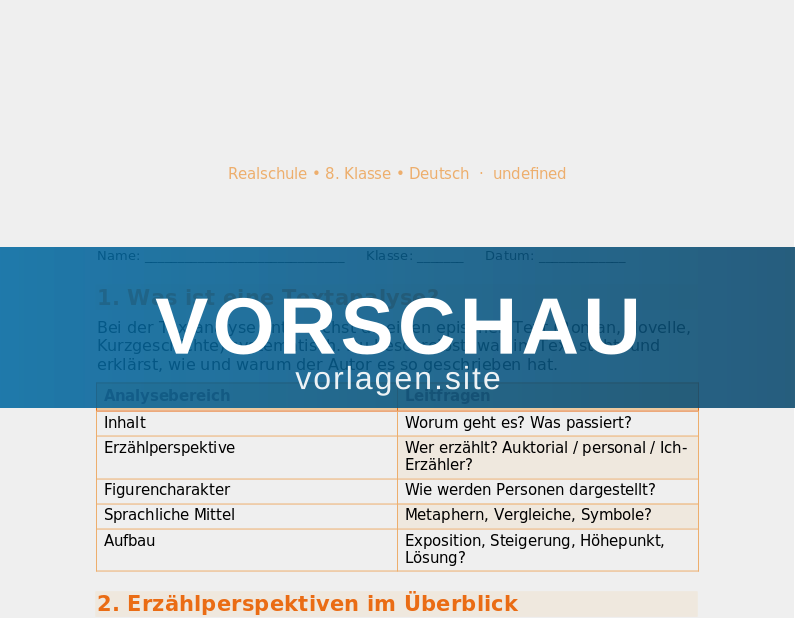Textanalyse Epik
