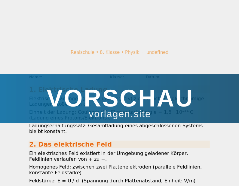Elektrizität – Felder und Kräfte